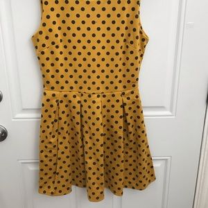 Yellow and black Polka dot dress